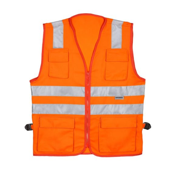 Chaleco Dril Naranja con Cinta Reflectiva en H